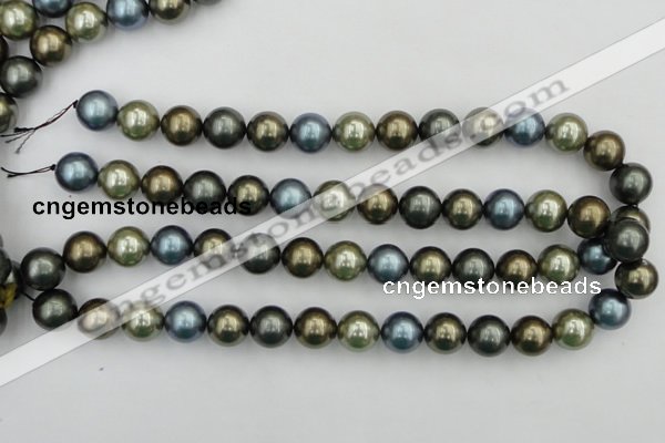 CSB384 15.5 inches 14mm round mixed color shell pearl beads