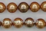 CSB387 15.5 inches 14mm round mixed color shell pearl beads