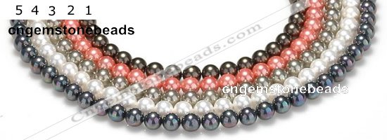 CSB39 16 inches 12mm round shell pearl beads Wholesale