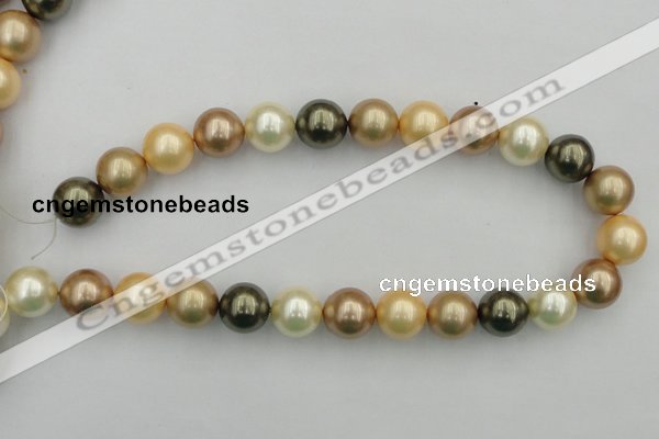 CSB394 15.5 inches 16mm round mixed color shell pearl beads