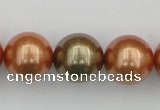 CSB397 15.5 inches 16mm round mixed color shell pearl beads