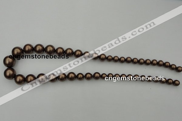 CSB402 15.5 inches 8mm - 16mm round shell pearl beads