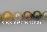 CSB407 15.5 inches 8mm - 16mm round mixed color shell pearl beads