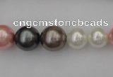 CSB408 15.5 inches 8mm - 16mm round mixed color shell pearl beads