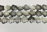 CSB4108 15.5 inches 20mm carved flower abalone shell beads