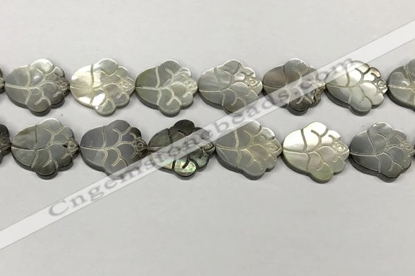 CSB4110 15.5 inches 15*20mm carved flower abalone shell beads