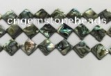 CSB4122 15.5 inches 16*16mm diamond abalone shell beads wholesale