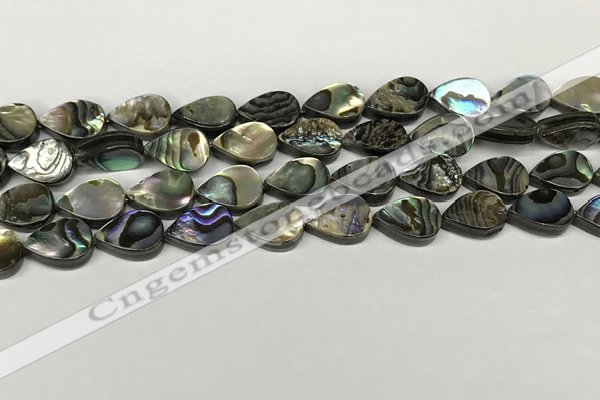 CSB4136 15.5 inches 10*14mm flat teardrop abalone shell beads