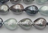 CSB417 12*15.5mm faceted teardrop mixed color shell pearl beads