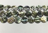 CSB4173 15.5 inches 18*18mm coin abalone shell beads wholesale