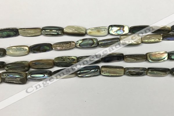 CSB4176 15.5 inches 8*16mm trihedron abalone shell beads wholesale