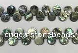 CSB4184 Top drilled 15*20mm flat teardrop balone shell beads