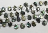 CSB4186 Top drilled 10*14mm flat teardrop balone shell beads