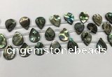 CSB4187 Top drilled 12*16mm flat teardrop balone shell beads