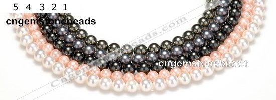 CSB44 16 inches 12mm round shell pearl beads Wholesale