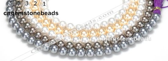 CSB47 16 inches 8mm round shell pearl beads Wholesale