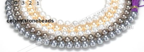 CSB49 16 inches 12mm round shell pearl beads Wholesale