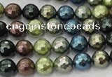 CSB531 15.5 inches 10mm faceted round mixed color shell pearl beads