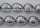 CSB550 15.5 inches 12*15mm whorl teardrop shell pearl beads