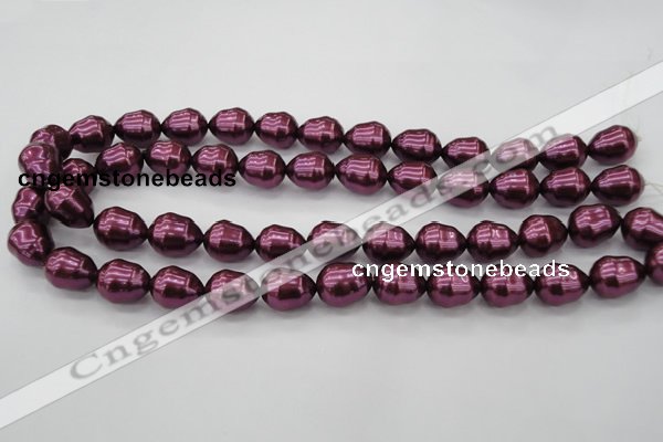 CSB556 15.5 inches 12*15mm whorl teardrop shell pearl beads