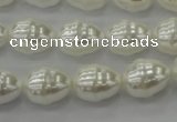 CSB557 15.5 inches 12*15mm whorl teardrop shell pearl beads