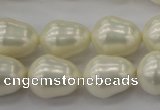 CSB565 15.5 inches 14*18mm whorl teardrop shell pearl beads