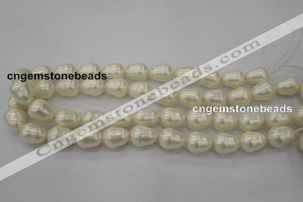 CSB565 15.5 inches 14*18mm whorl teardrop shell pearl beads