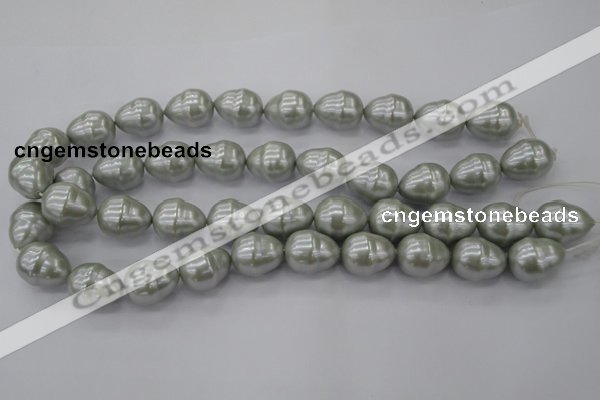 CSB571 15.5 inches 16*19mm whorl teardrop shell pearl beads