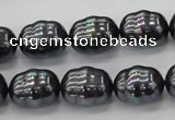 CSB586 15.5 inches 13*16mm whorl oval shell pearl beads