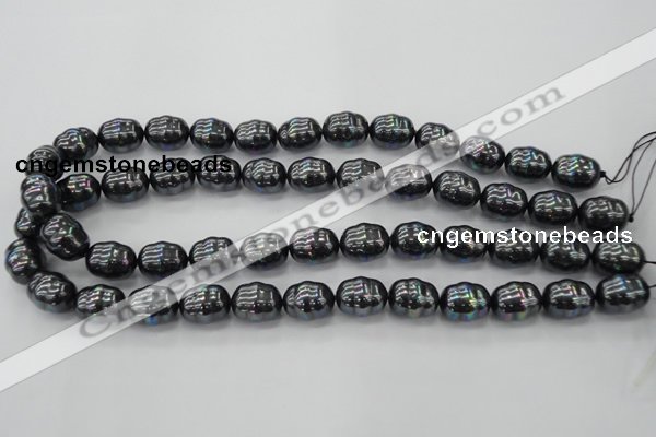 CSB586 15.5 inches 13*16mm whorl oval shell pearl beads