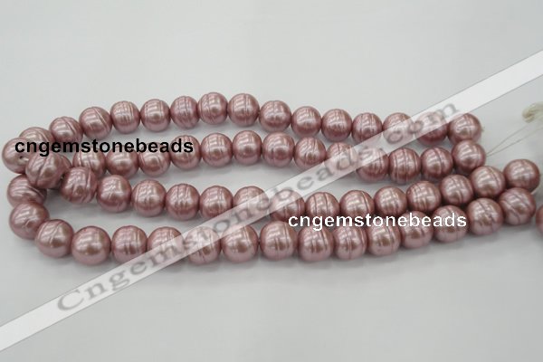 CSB621 15.5 inches 14mm whorl round shell pearl beads