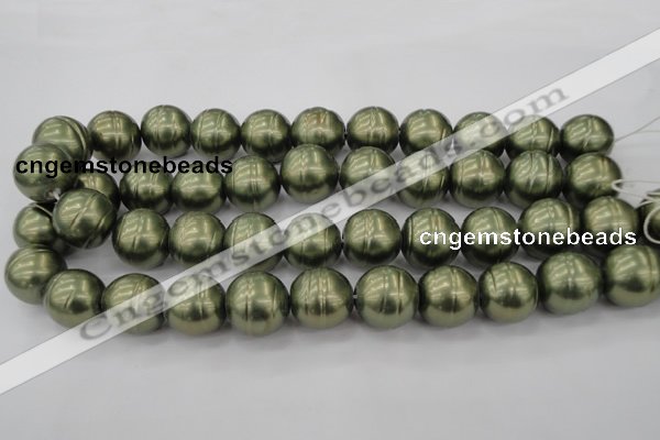 CSB647 15.5 inches 18mm whorl round shell pearl beads