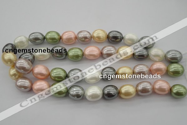 CSB679 15.5 inches 16*19mm oval mixed color shell pearl beads