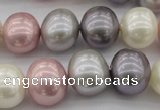 CSB694 15.5 inches 13*15mm oval mixed color shell pearl beads