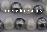 CSB697 15.5 inches 13*15mm oval mixed color shell pearl beads