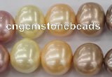 CSB715 15.5 inches 16*19mm oval mixed color shell pearl beads