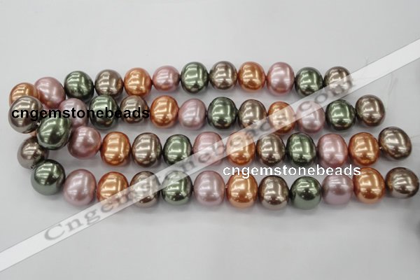 CSB716 15.5 inches 16*19mm oval mixed color shell pearl beads