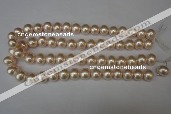 CSB801 15.5 inches 13*15mm oval shell pearl beads wholesale