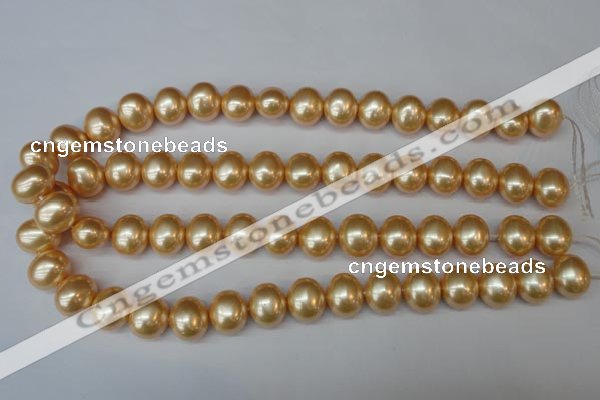 CSB803 15.5 inches 13*15mm oval shell pearl beads wholesale