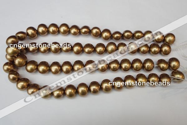 CSB805 15.5 inches 13*15mm oval shell pearl beads wholesale