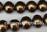 CSB806 15.5 inches 13*15mm oval shell pearl beads wholesale