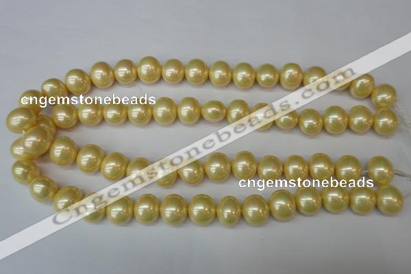 CSB808 15.5 inches 13*15mm oval shell pearl beads wholesale