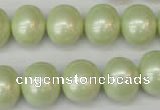 CSB809 15.5 inches 13*15mm oval shell pearl beads wholesale