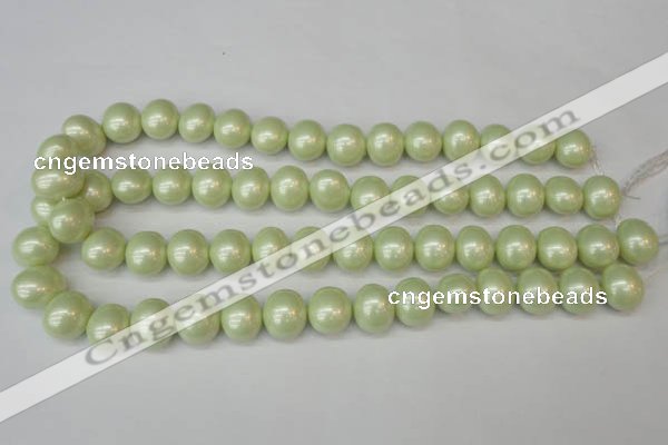 CSB809 15.5 inches 13*15mm oval shell pearl beads wholesale