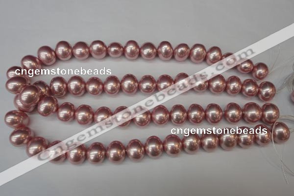 CSB814 15.5 inches 13*15mm oval shell pearl beads wholesale