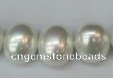 CSB825 15.5 inches 16*19mm oval shell pearl beads wholesale