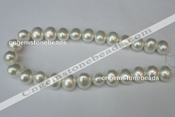 CSB825 15.5 inches 16*19mm oval shell pearl beads wholesale