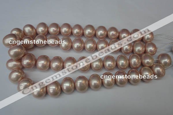 CSB829 15.5 inches 16*19mm oval shell pearl beads wholesale