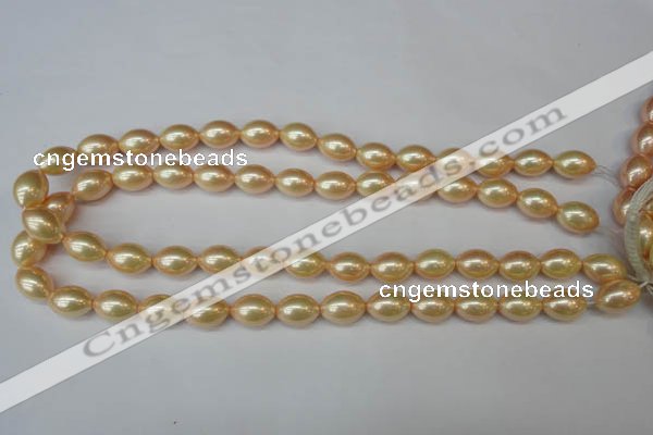 CSB847 15.5 inches 10*14mm rice shell pearl beads wholesale