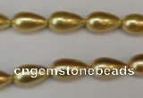 CSB857 15.5 inches 8*14mm teardrop shell pearl beads wholesale